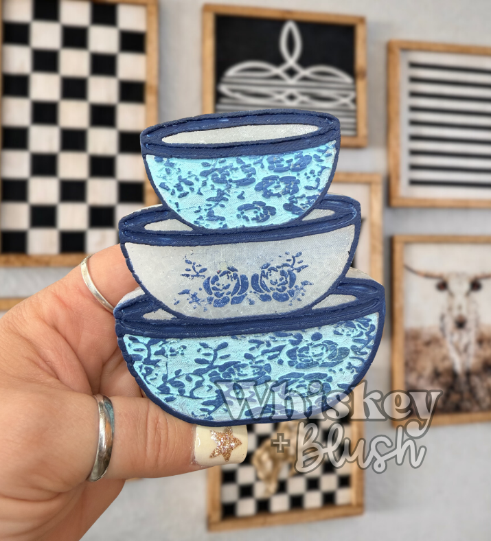 Floral stacked bowls freshie