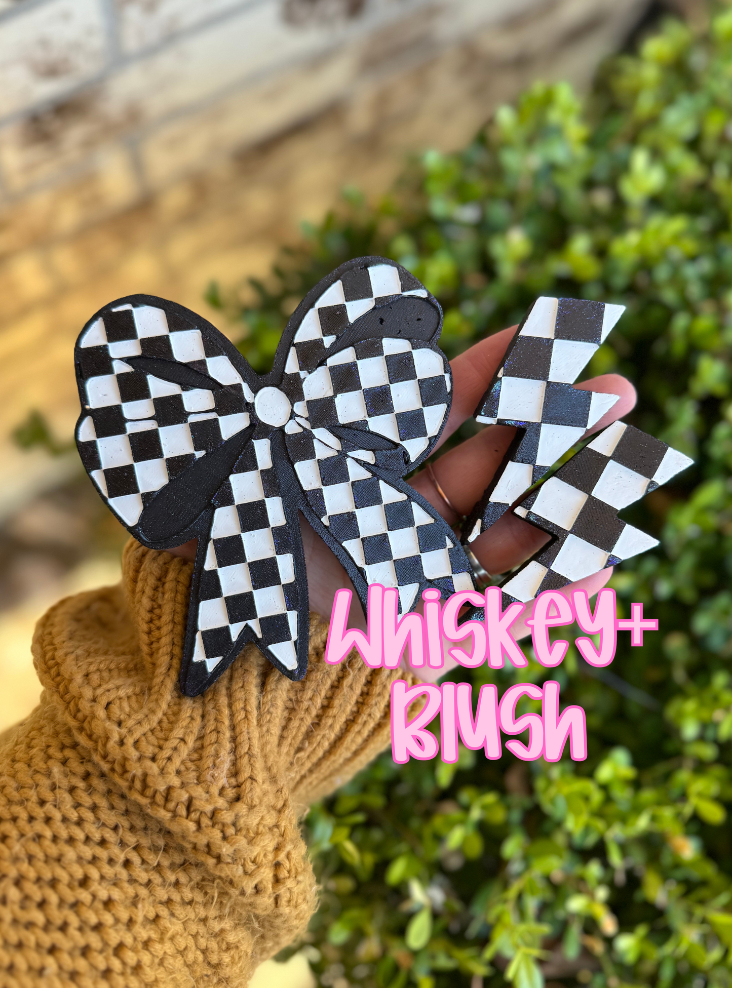 Checkered bow freshie set