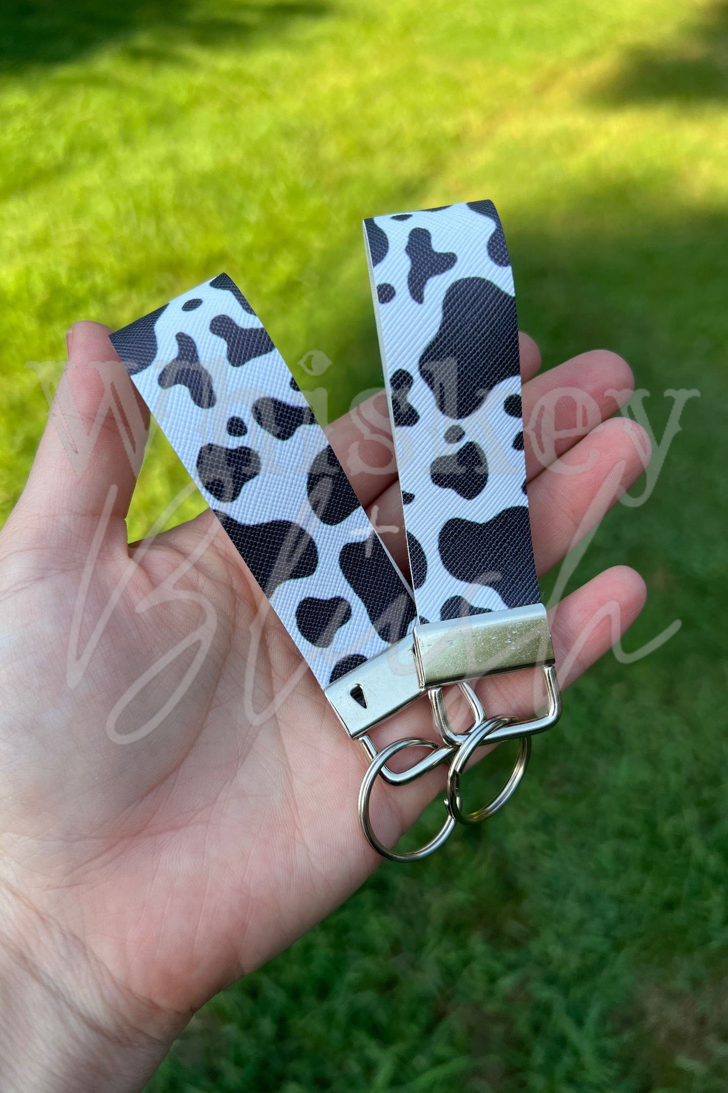 Cow print keychain