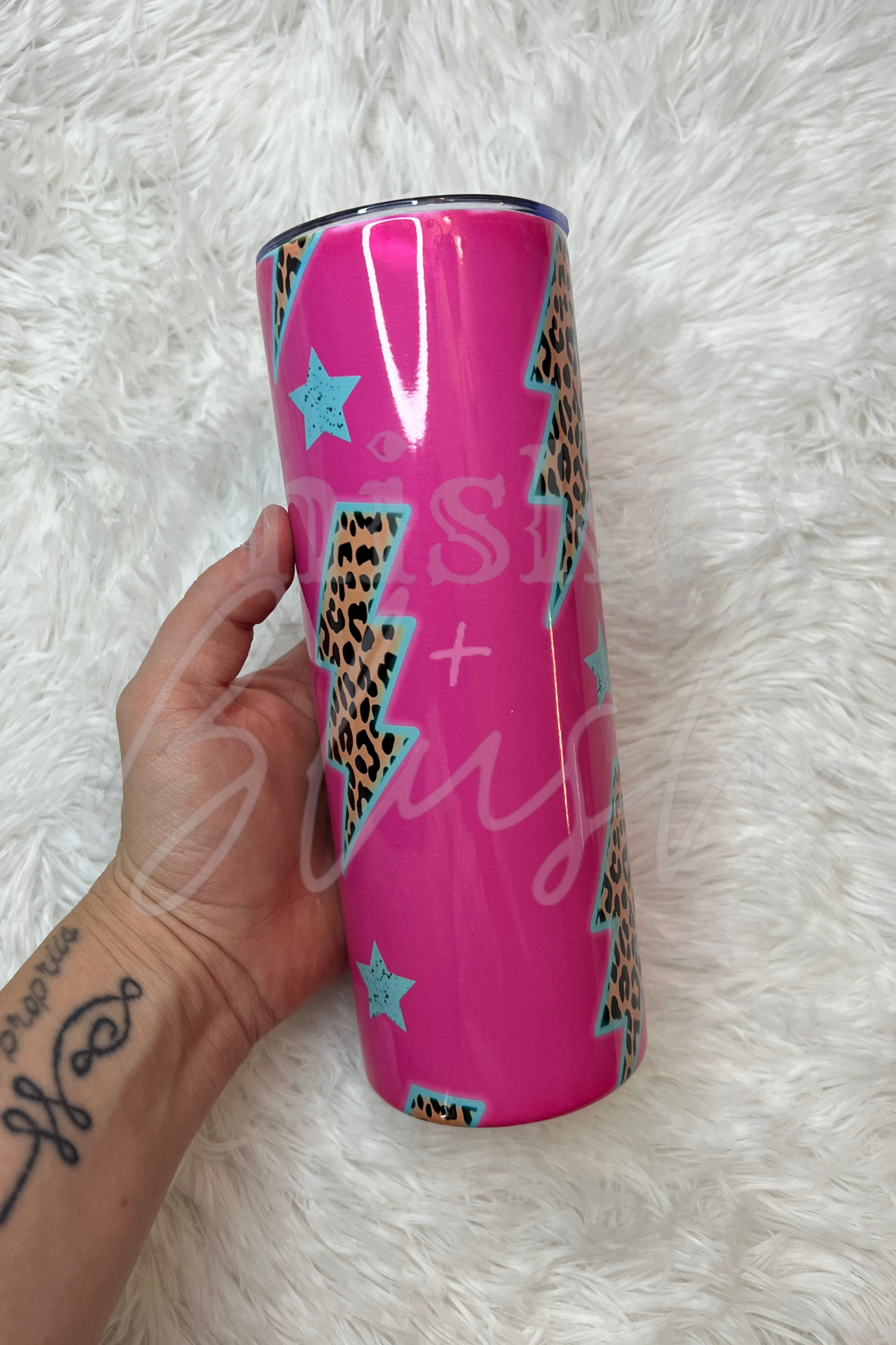 Pink leopard tumbler