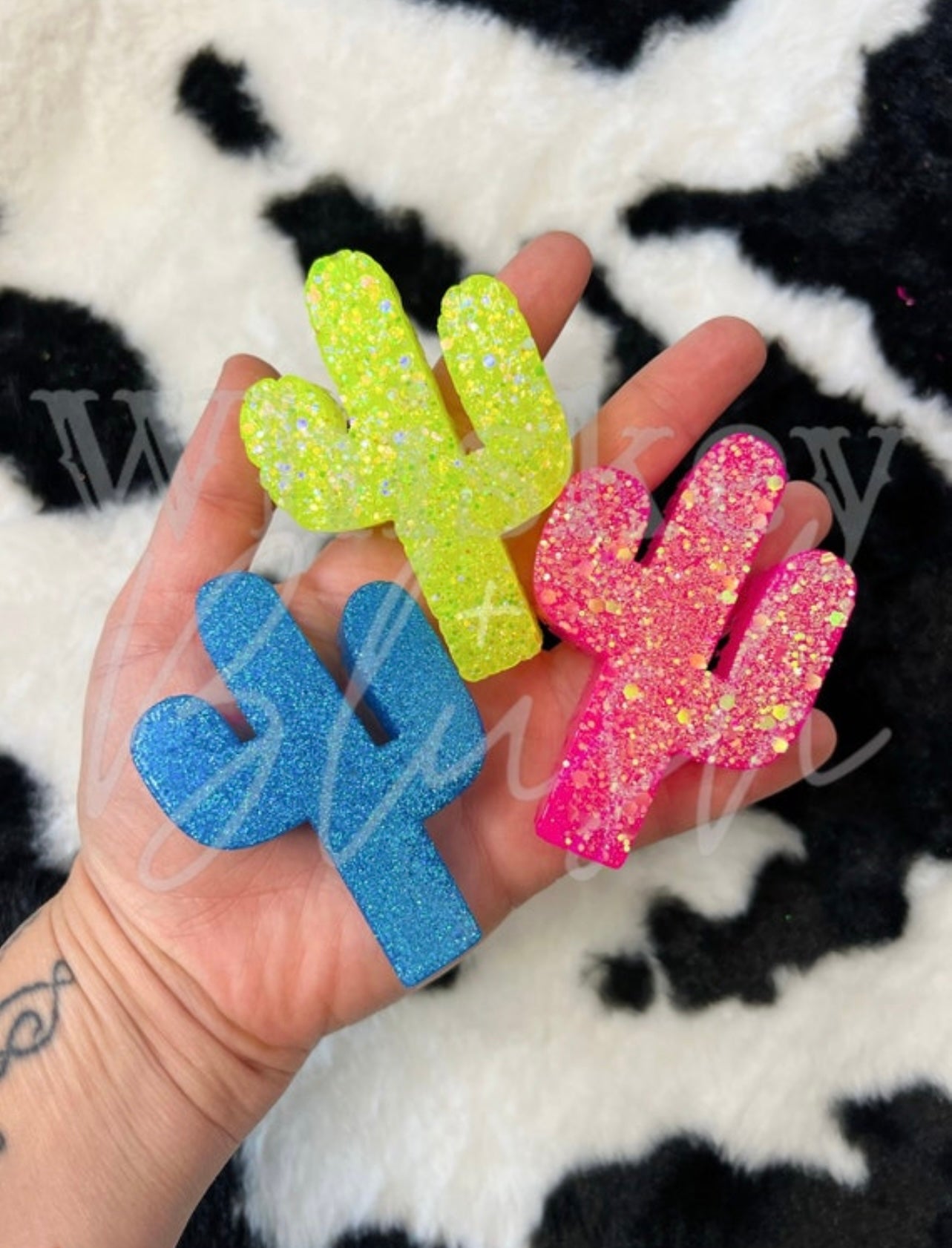 Neon cactus vent clips set