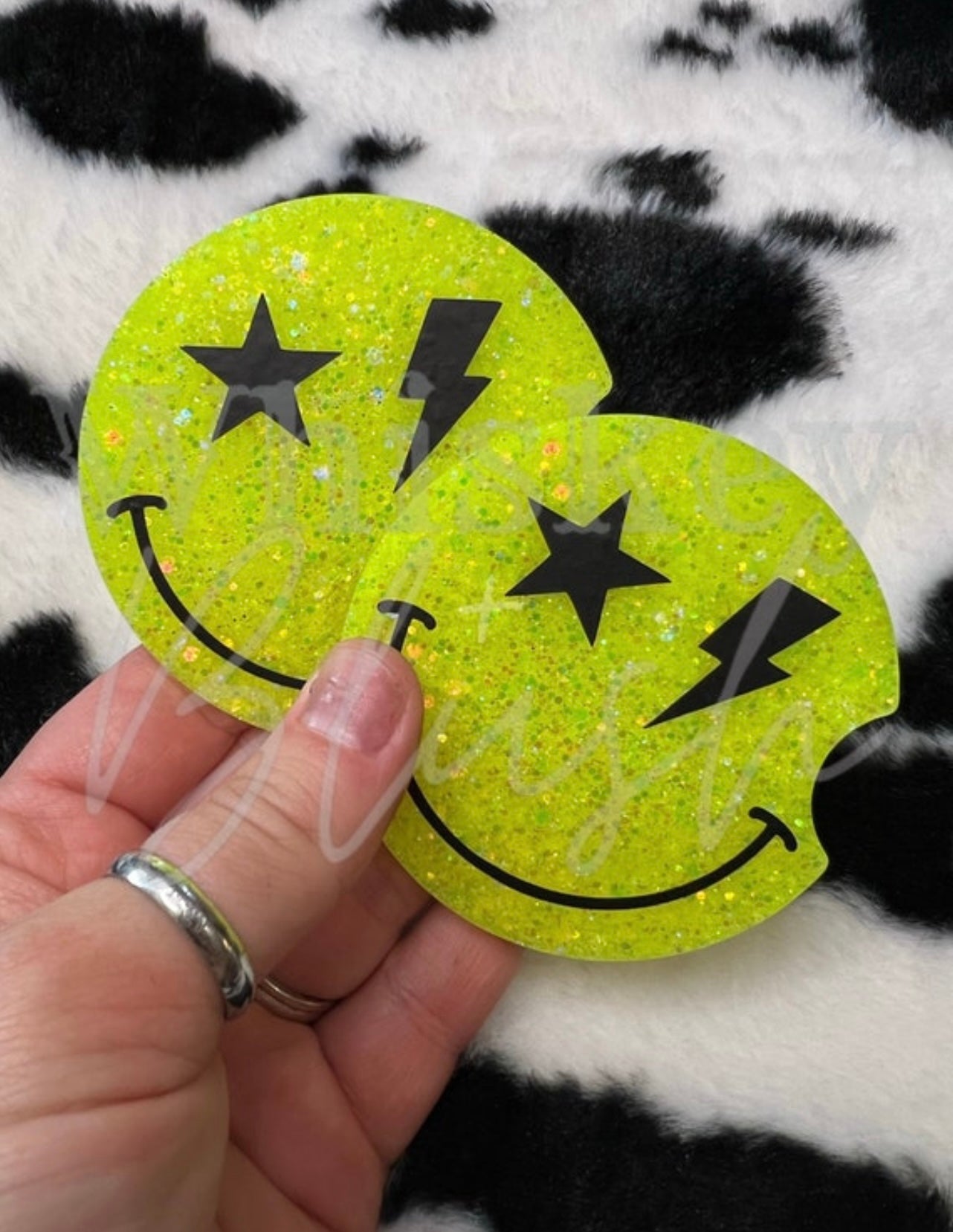 Smiley car coasters