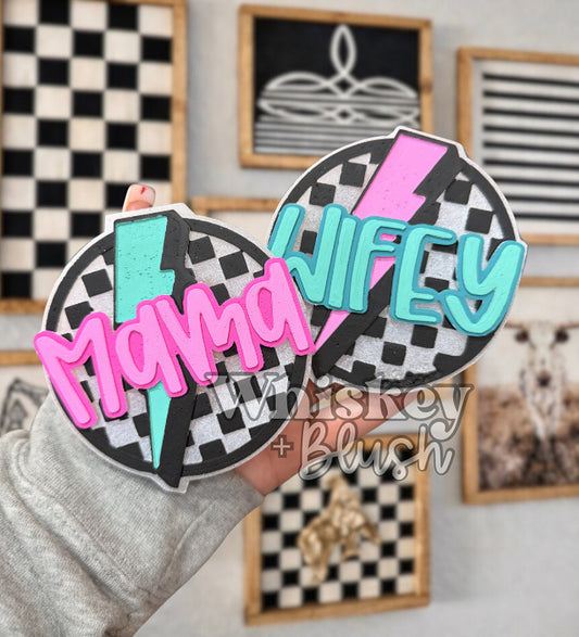 Wifey/mama checkered freshie