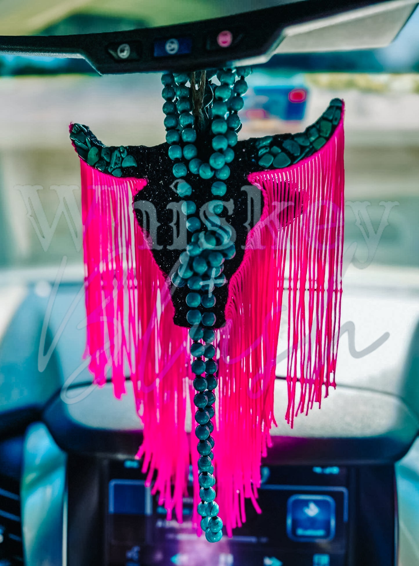 Turquoise stone car charm