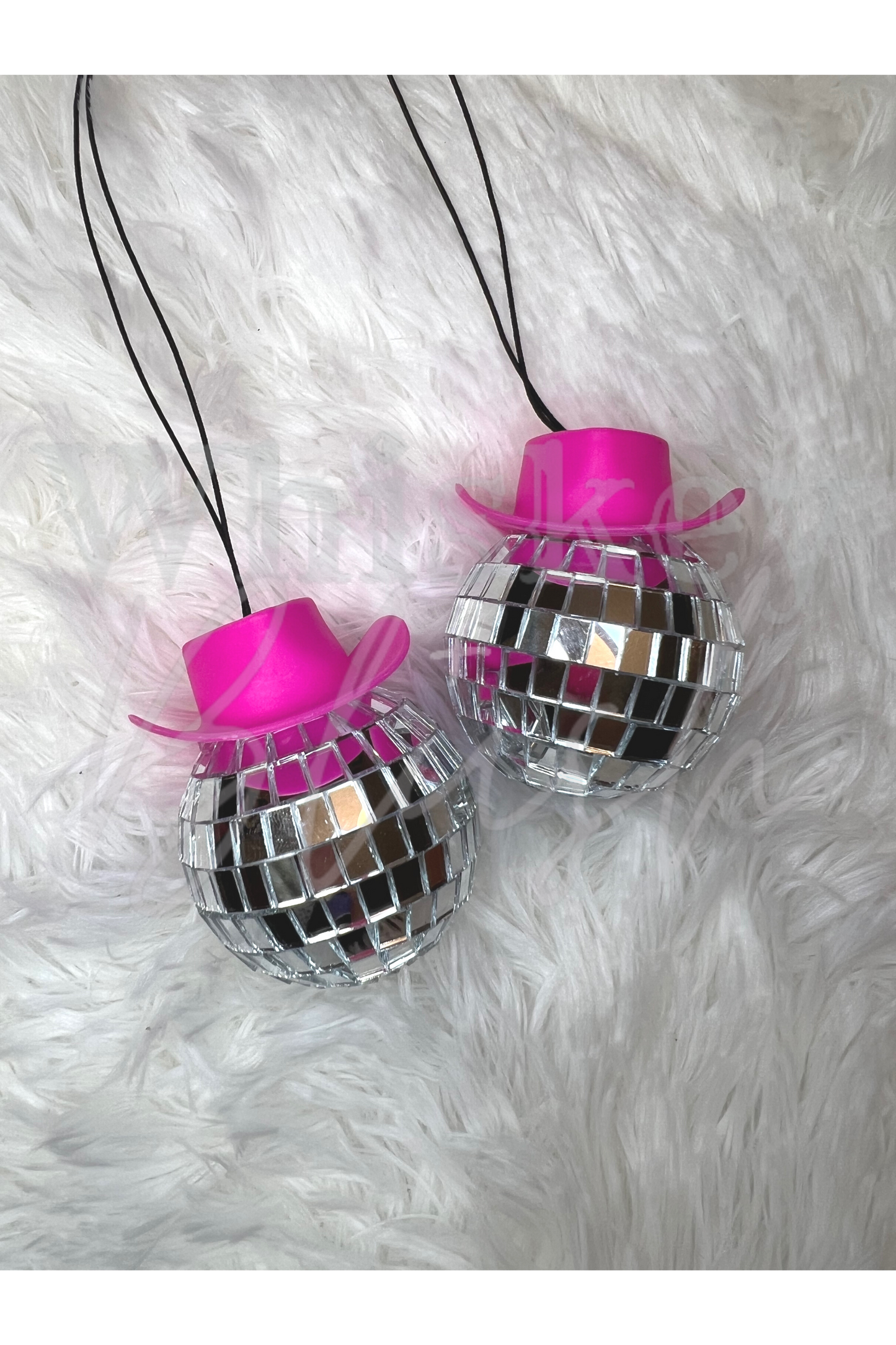 Disco cowgirl car charm