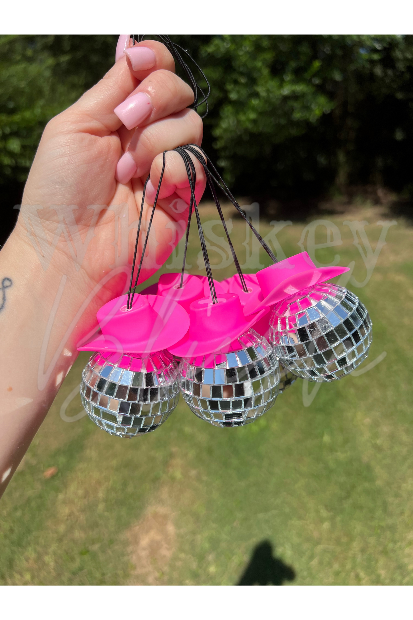 Disco cowgirl car charm