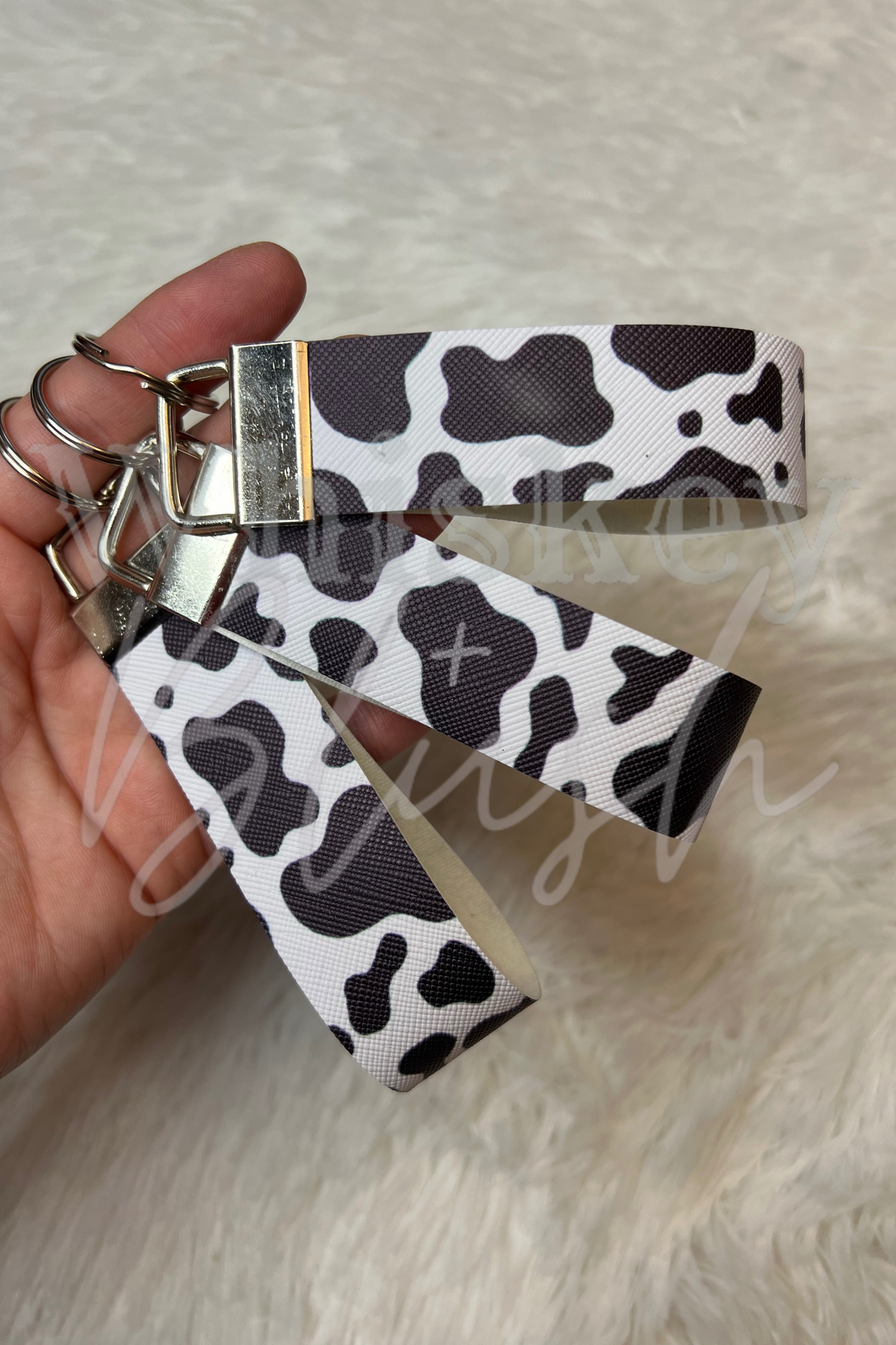 Cow print keychain