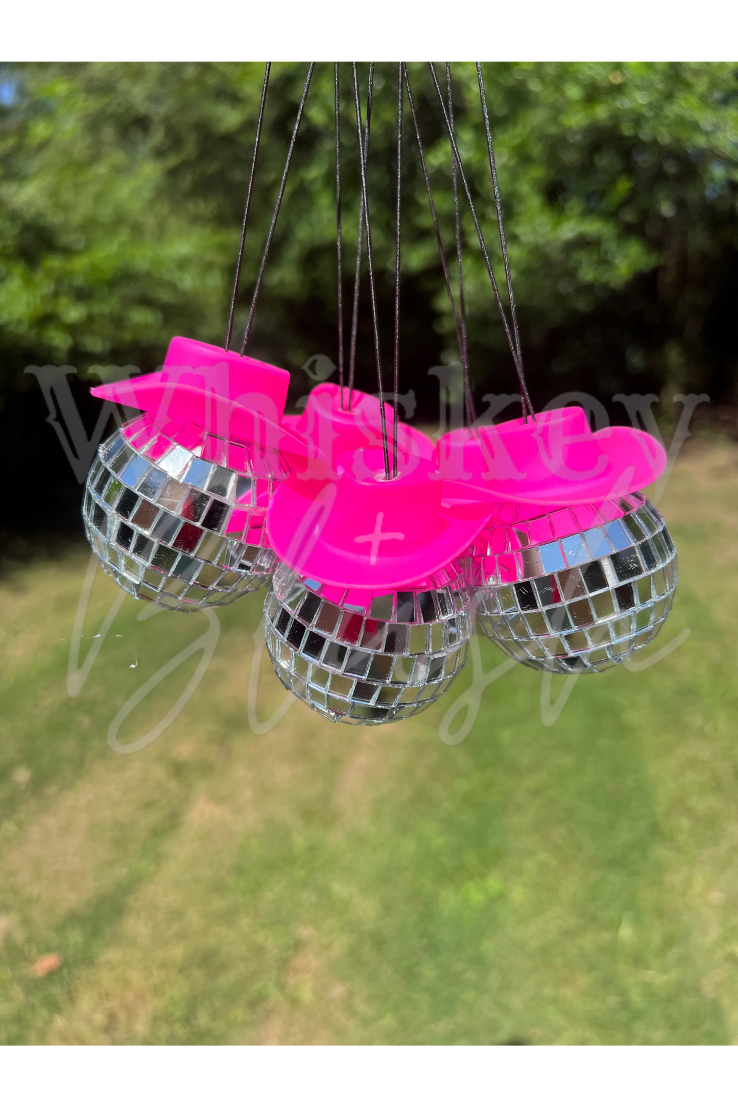 Disco cowgirl car charm